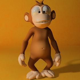 Cartoon Monkey Rigged